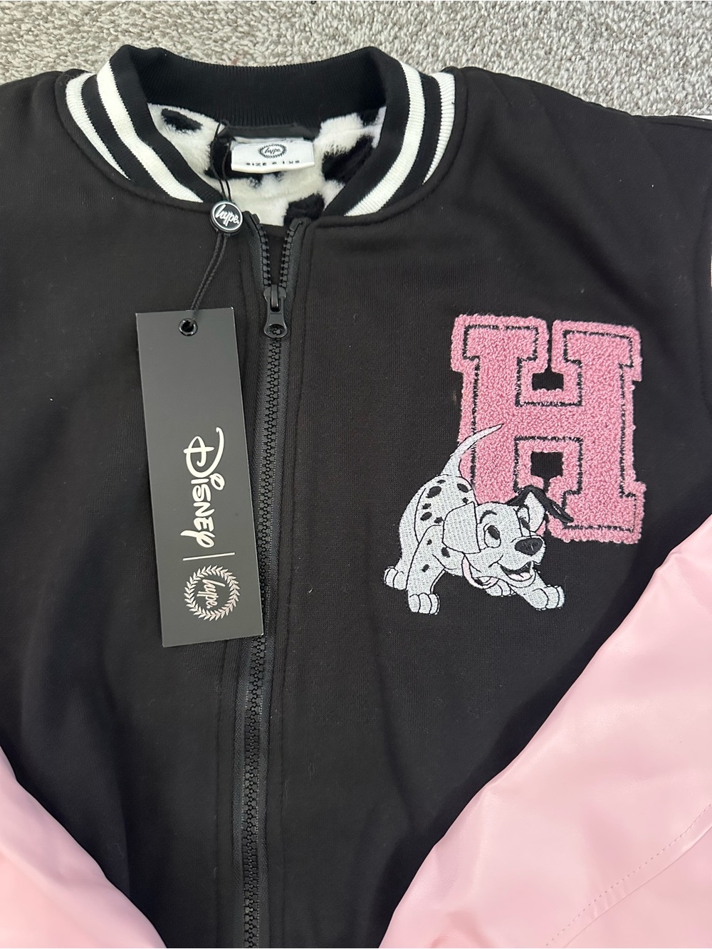Disney Black Jacket with White Stripe Trim